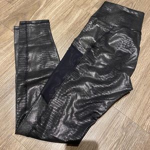 Black Reptile Print Leggings
